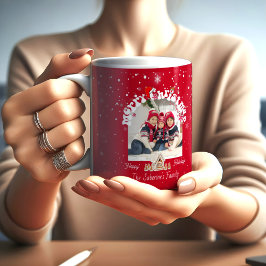 Rotes Frohe Weihnachten Graffiti Feiertags-Familie Kaffeetasse