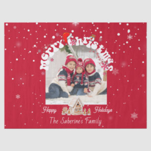 Rotes Frohe Weihnachten Graffiti Feiertags-Familie Seidenpapier