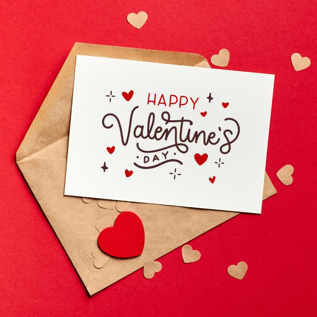 Rotes Frohes Valentinstag  Feiertagskarte (Von Creator hochgeladen)