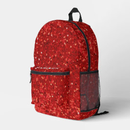 Rotes funkelndes Glittermuster Bedruckter Rucksack