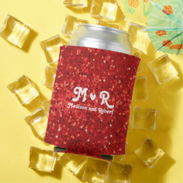 Rotes funkelndes Glittermuster Dosenkühler