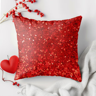 Rotes funkelndes Glittermuster Kissen