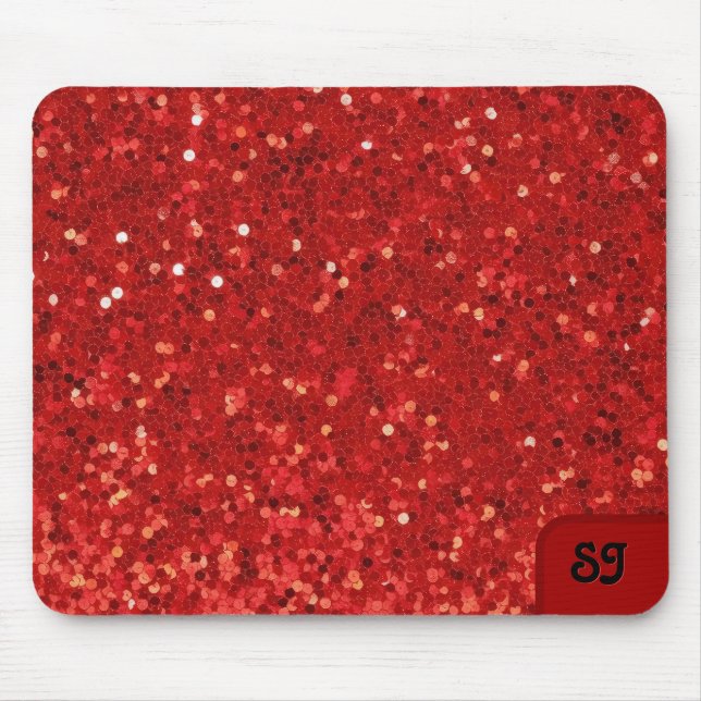 Rotes funkelndes Glittermuster Mousepad (Vorne)