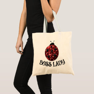 Rotes funkelndes Marienkäfer-BOSSLADY Personalisie Tragetasche