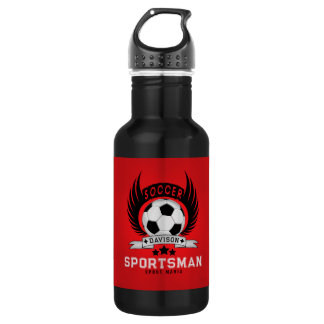 Rotes Fußball-Logo | Geschenke für Jungen zum Zurü Edelstahlflasche