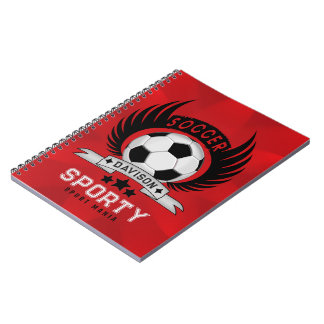 Rotes Fußball-Logo | Geschenke für Jungen zum Zurü Notizblock