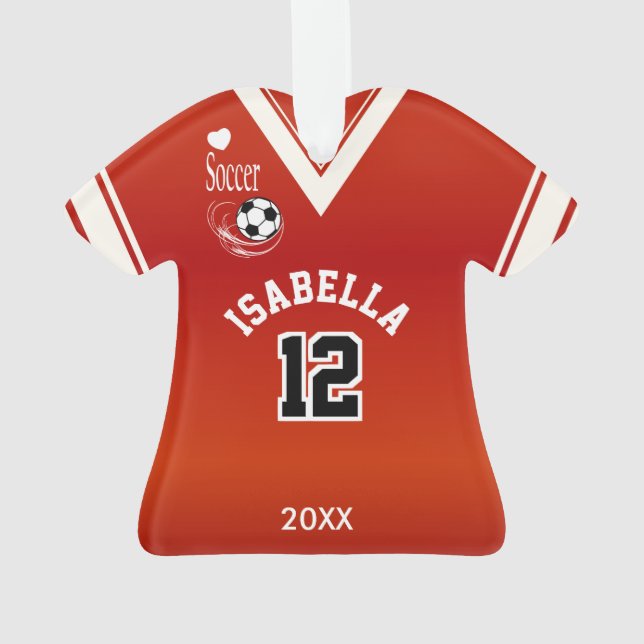 Rotes Fußball-Shirt Ornament (Rückseite)