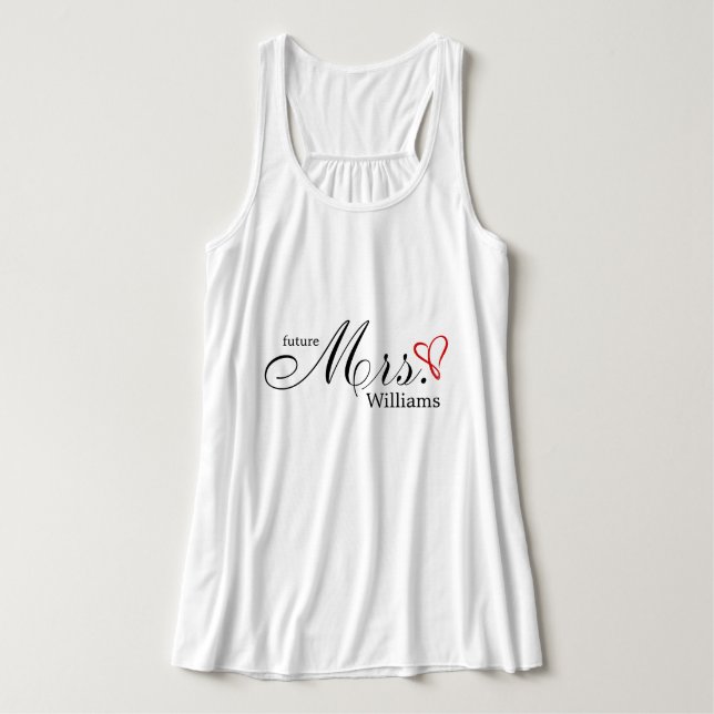 Rotes gekritzeltes Herz zukünftige Mrs Tank Top (Design Vorderseite)