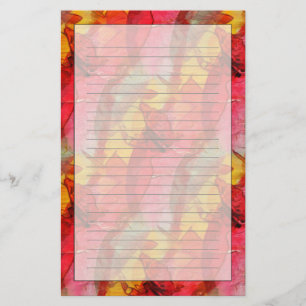 Rotes Gelb der Aquarellkunst Briefpapier