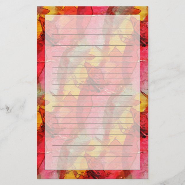 Rotes Gelb der Aquarellkunst Briefpapier (Vorderseite)