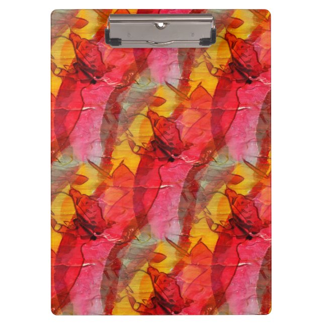 Rotes Gelb der Aquarellkunst Klemmbrett (Vorderseite)