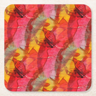 Rotes Gelb der Aquarellkunst Rechteckiger Pappuntersetzer