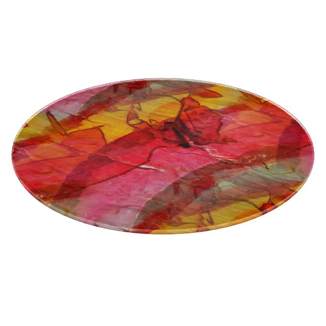 Rotes Gelb der Aquarellkunst Schneidebrett (Ecke)