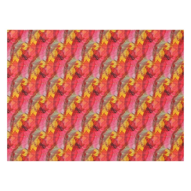 Rotes Gelb der Aquarellkunst Tischdecke (Vorderseite (Horizontal))
