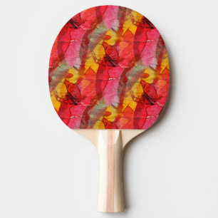 Rotes Gelb der Aquarellkunst Tischtennis Schläger