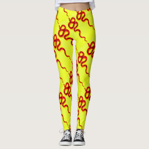 rotes Gelb der korallenroten Schlangen Leggings