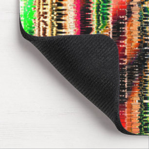 Rotes, gelb und grün gestreiftes, geschnittenes Pa Mousepad