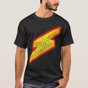 Rotes gelbes Blitz-Retro-Vintage-Geschenk T-Shirt