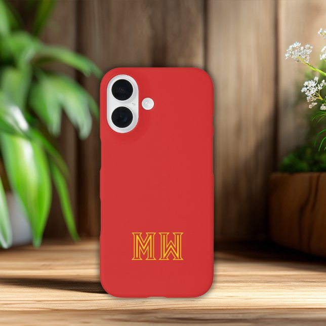Rotes Gelbes Initialen Monogramm Einfach Minimal  Case-Mate iPhone Hülle (Von Creator hochgeladen)