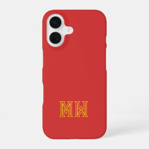 Rotes Gelbes Initialen Monogramm Einfach Minimal iPhone 16 Hülle