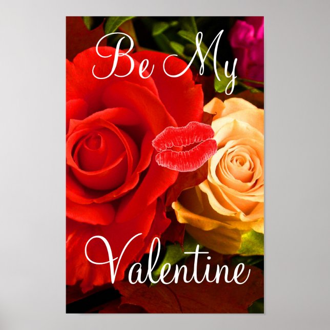 Rotes Gelbes Rose Valentine I Poster (Vorne)