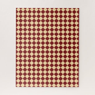 Rotes Gelbes Schachbrett Diamantmuster Puzzle