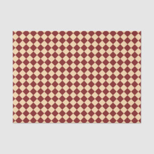 Rotes Gelbes Schachbrett Diamantmuster Seidenpapier