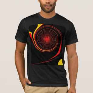 Rotes Gelbes Wirbel Retro-Gemälde Abstrakter Art D T-Shirt