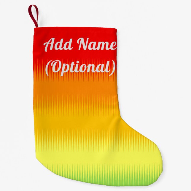 Rotes Gelbgrün Kleiner Weihnachtsstrumpf (Vorderseite)