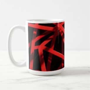 Rotes Geometrisches Abstraktes Chaos Kaffeetasse