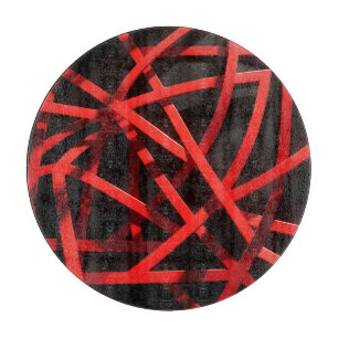 Rotes Geometrisches Abstraktes Chaos Schneidebrett
