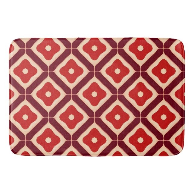 rotes geometrisches abstraktes Design Badematte (Vorderseite)