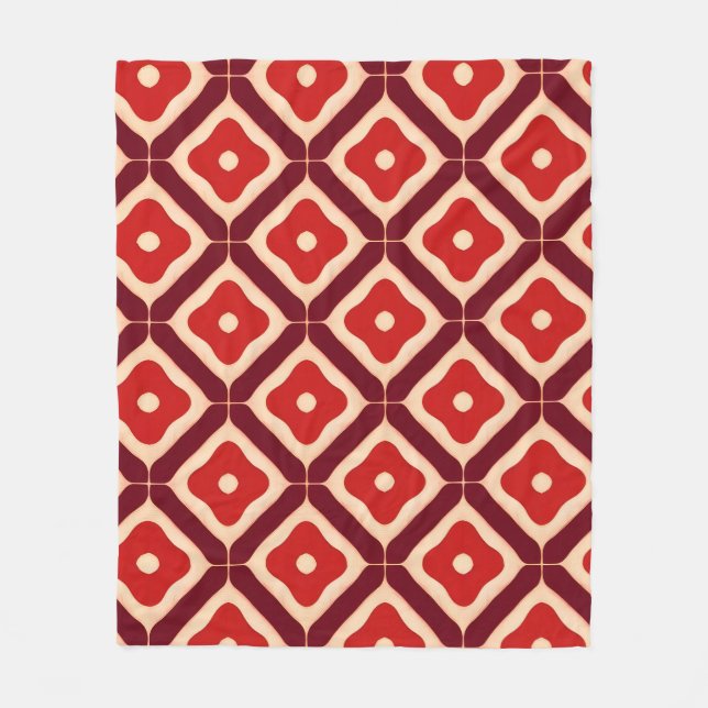 rotes geometrisches abstraktes Design Fleecedecke (Vorderseite)