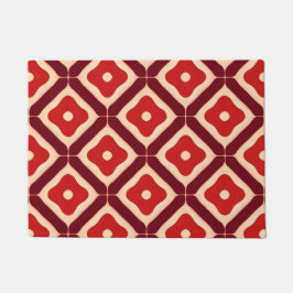 rotes geometrisches abstraktes Design Fußmatte