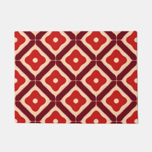 rotes geometrisches abstraktes Design Fußmatte