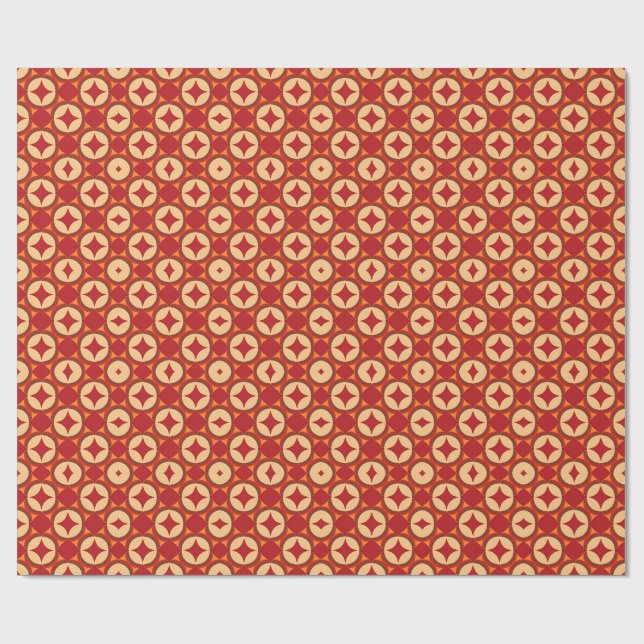 rotes geometrisches abstraktes Design Geschenkpapier (Flach)