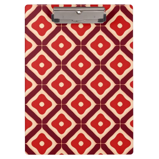 rotes geometrisches abstraktes Design Klemmbrett (Vorderseite)