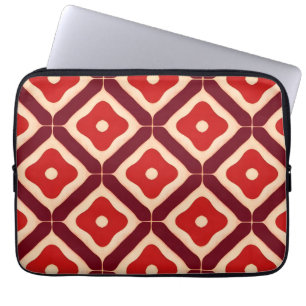 Rotes geometrisches abstraktes Design Laptopschutzhülle