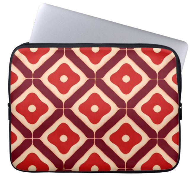 rotes geometrisches abstraktes Design Laptopschutzhülle (Vorderseite)