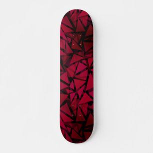 rotes geometrisches, modernes polygonales Muster Skateboard