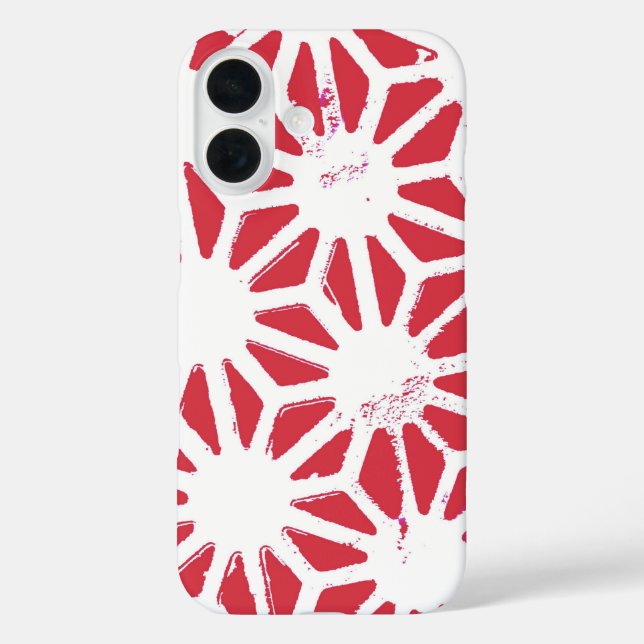 rotes geometrisches Muster Case-Mate iPhone Hülle (Rückseite)