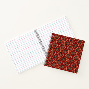 rotes geometrisches Muster / Indianerausdruck Notizbuch