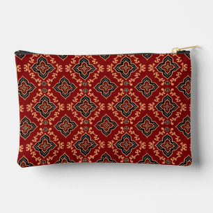 Rotes geometrisches Muster / Indischer Druck Zubehörtasche
