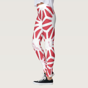 rotes geometrisches Muster Leggings