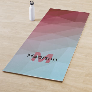 Rotes geometrisches Omermuster Monogram Yogamatte