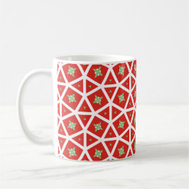 Rotes geometrisches Sternendesign für Feiertage Kaffeetasse