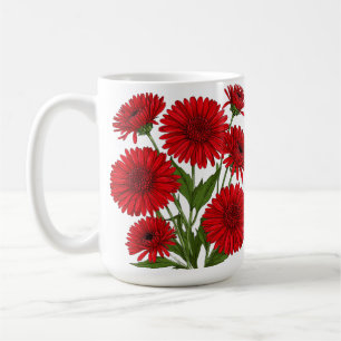 Rotes Gerbera-Daisy-Blumenstrauß Kaffeetasse