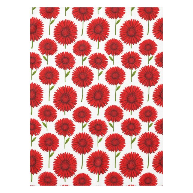 Rotes Gerbera-Daisy-Sträußchen Tischdecke (Vorderseite)