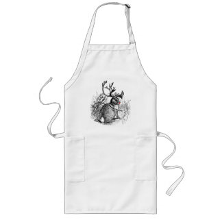 rotes gerochenes jackalope lange schürze