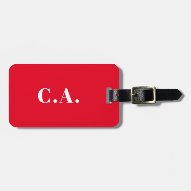 Rotes Geschäft scharfes Acryl monogrammiert Gepäckanhänger (Vorderseite horizontal)